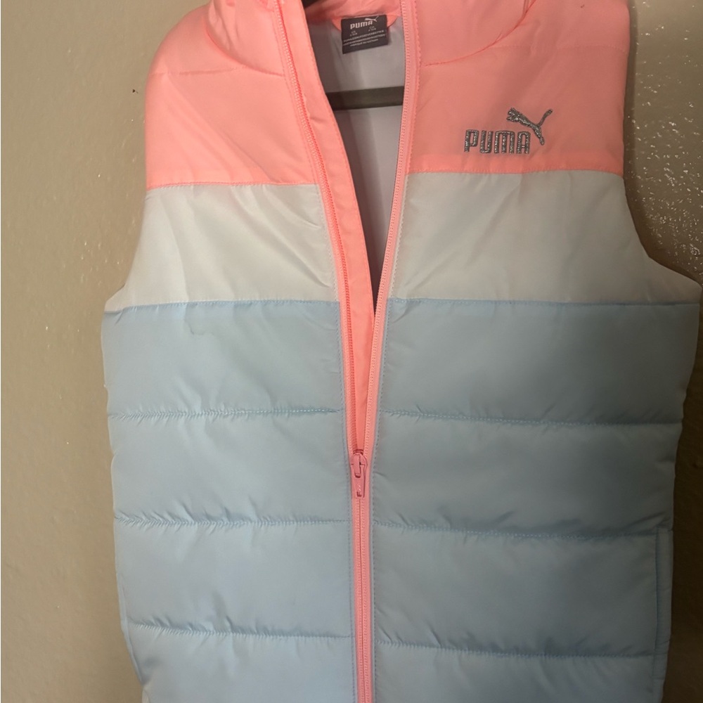 Puma Pink and Blue Puffer Vest